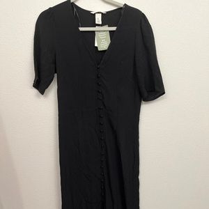 H&M Long Black Button Dress
